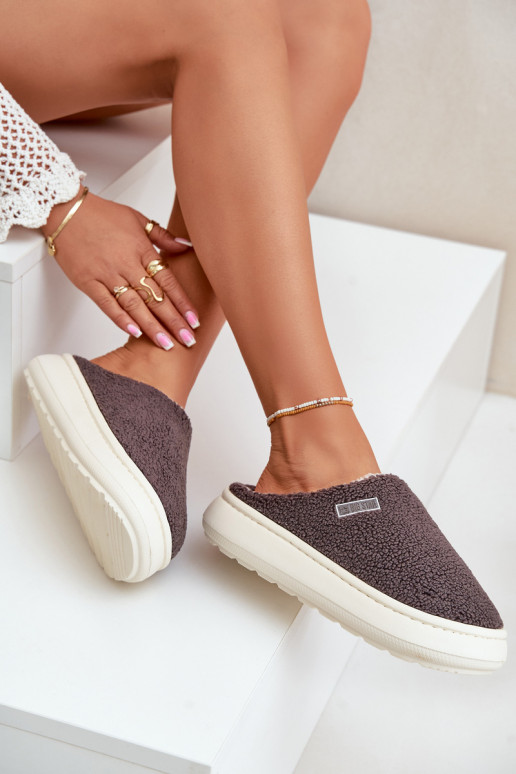 sich Zuarm laufen Hausschuhe Auf dicker Sohle Big Star MM274134 graue Farbe