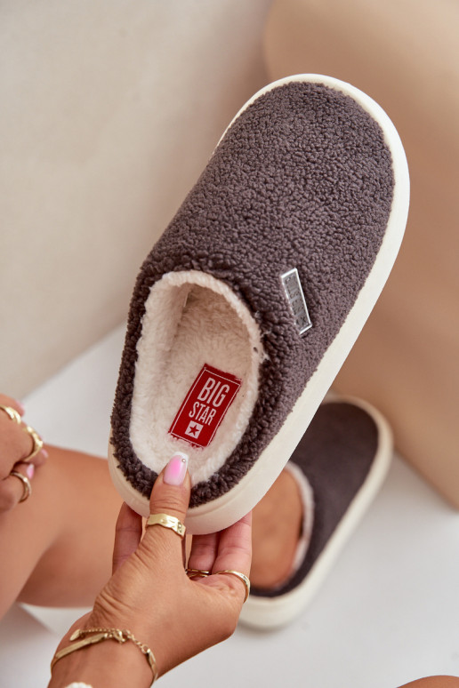 sich Zuarm laufen Hausschuhe Auf dicker Sohle Big Star MM274134 graue Farbe