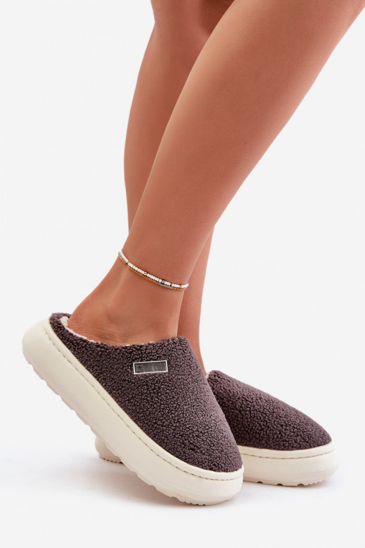 sich Zuarm laufen Hausschuhe Auf dicker Sohle Big Star MM274134 graue Farbe