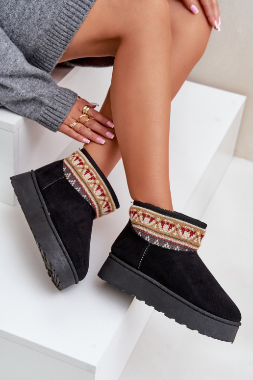 Schneestiefel Feminin mit Schriften mit einer Plattform schZuarze Farbe Avatharia Schneestiefel Feminin mit Schriften mit einer Plattform schZuarze Farbe Avatharia