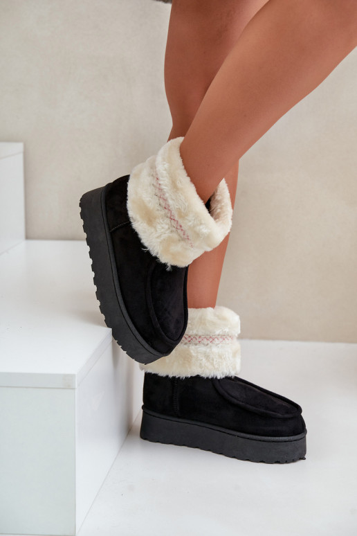 Schneestiefel Feminin mit einer Plattform mit Pelzmantel I Ein Beispiel schZuarze Farbe Deepanti Schneestiefel Feminin mit einer Plattform mit Pelzmantel I Ein Beispiel schZuarze Farbe Deepanti
