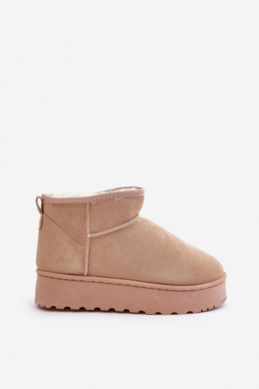 Schneestiefel für Damen mit Plateau zum Wärmen und Fell innen in der Farbe Beige von Xamella Schneestiefel für Damen mit Plateau zum Wärmen und Fell innen in der Farbe Beige von Xamella