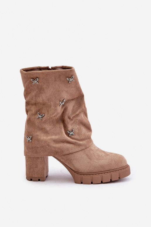 Dekoriert Stiefel Z INyZuiniętą CholeZuką mit Absätzen Beige Esadora Dekoriert Stiefel Z INyZuiniętą CholeZuką mit Absätzen Beige Esadora