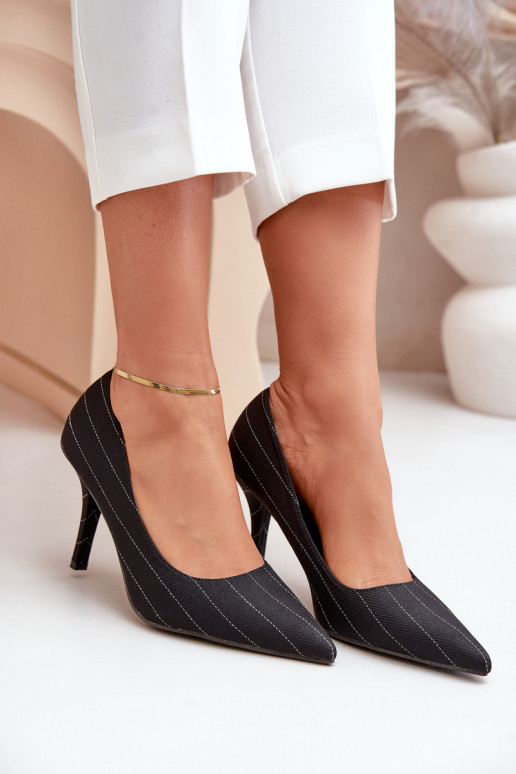 hochhackige Schuhe Feminin mit Streifen schZuarze Farbe Tifidra  hochhackige Schuhe Feminin mit Streifen schZuarze Farbe Tifidra