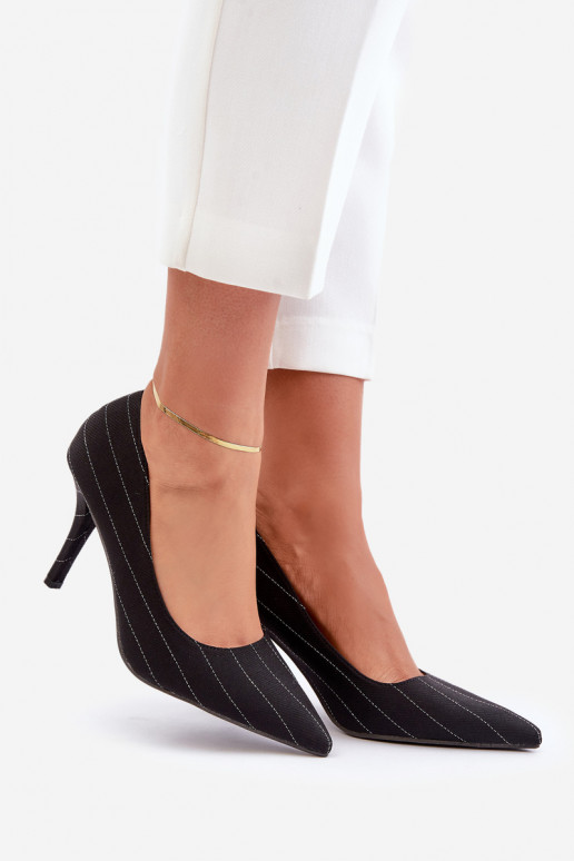 hochhackige Schuhe Feminin mit Streifen schZuarze Farbe Tifidra  hochhackige Schuhe Feminin mit Streifen schZuarze Farbe Tifidra