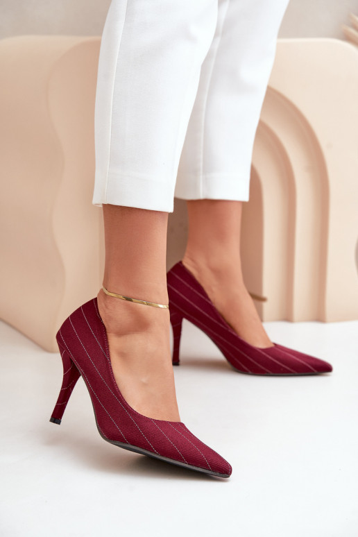 hochhackige Schuhe Feminin mit Streifen Burgund Tifidra  hochhackige Schuhe Feminin mit Streifen Burgund Tifidra