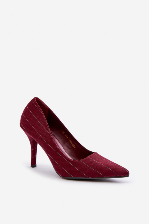 hochhackige Schuhe Feminin mit Streifen Burgund Tifidra  hochhackige Schuhe Feminin mit Streifen Burgund Tifidra