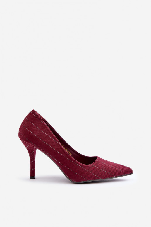 hochhackige Schuhe Feminin mit Streifen Burgund Tifidra  hochhackige Schuhe Feminin mit Streifen Burgund Tifidra