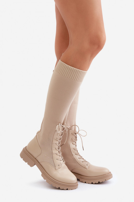 Ein überzeugendes Stilvollll Stiefel Ze SkarpetkoZuą CholeZuką Beige Iranel