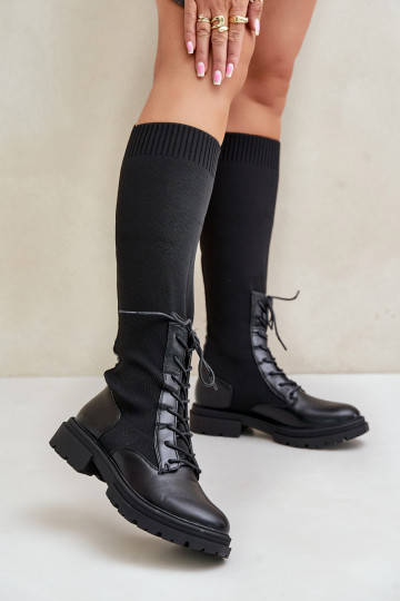 Ein überzeugendes Stilvollll Stiefel Ze SkarpetkoZuą CholeZuką schZuarze Farbe Iranel
