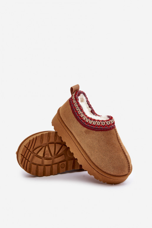 Kinderschneestiefel mit Plateau, isoliert mit Fell innen in braun Vilabria