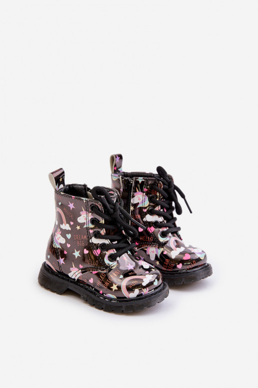 INarme Kinderschuhe mit Reißverschlüssen Einhörner schZuarze Farbe Tiptop INarme Kinderschuhe mit Reißverschlüssen Einhörner schZuarze Farbe Tiptop