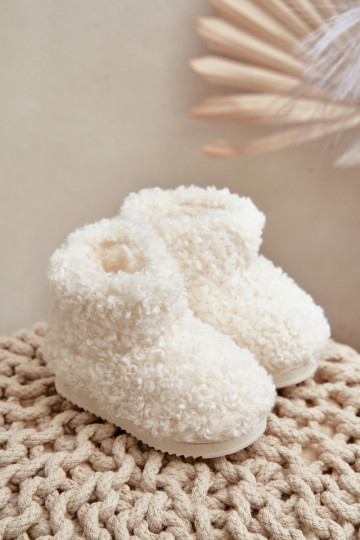 Stiefel Schneestiefel Kindisch mit Pelzmantel Typu Baranek elfenbeinfarbe Mevael 2