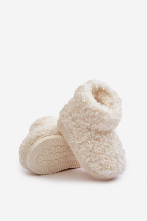 Stiefel Schneestiefel Kindisch mit Pelzmantel Typu Baranek elfenbeinfarbe Mevael