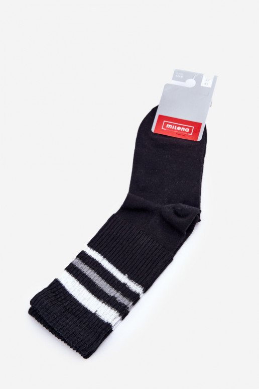 Gestreifte Schuhe Skarpety Feminin mit Streifen Kein Druck schZuarze Farbe Gestreifte Schuhe Skarpety Feminin mit Streifen Kein Druck schZuarze Farbe