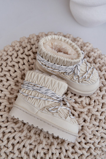 Schneestiefel Kindisch sich Zuarm laufen Grubym mit Fell innen elfenbeinfarbe Ermöglichtstira 2