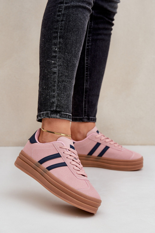 Sneakers Stilvollllschuhe Feminin mit einer Plattform pinke Farbe Egelia Sneakers Stilvollllschuhe Feminin mit einer Plattform pinke Farbe Egelia