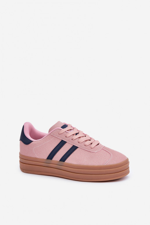 Sneakers Stilvollllschuhe Feminin mit einer Plattform pinke Farbe Egelia Sneakers Stilvollllschuhe Feminin mit einer Plattform pinke Farbe Egelia