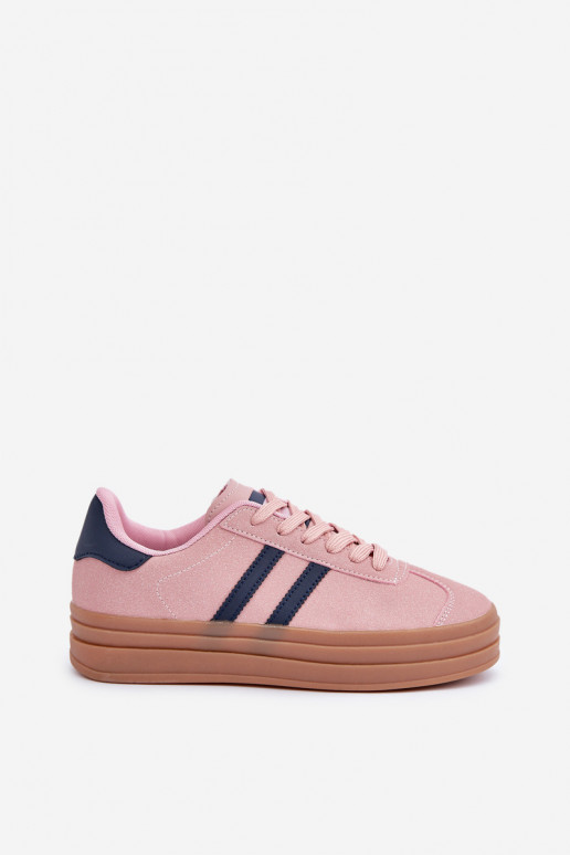 Sneakers Stilvollllschuhe Feminin mit einer Plattform pinke Farbe Egelia Sneakers Stilvollllschuhe Feminin mit einer Plattform pinke Farbe Egelia