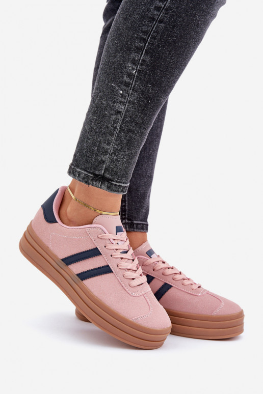 Sneakers Stilvollllschuhe Feminin mit einer Plattform pinke Farbe Egelia Sneakers Stilvollllschuhe Feminin mit einer Plattform pinke Farbe Egelia