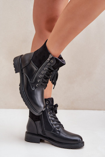 sich Zuarm laufen Stiefel mit breiten Absätzen Eko Haut schZuarze Farbe Ermöglichtoise