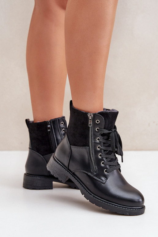 sich Zuarm laufen Stiefel mit breiten Absätzen Eko Haut schZuarze Farbe Ermöglichtoise