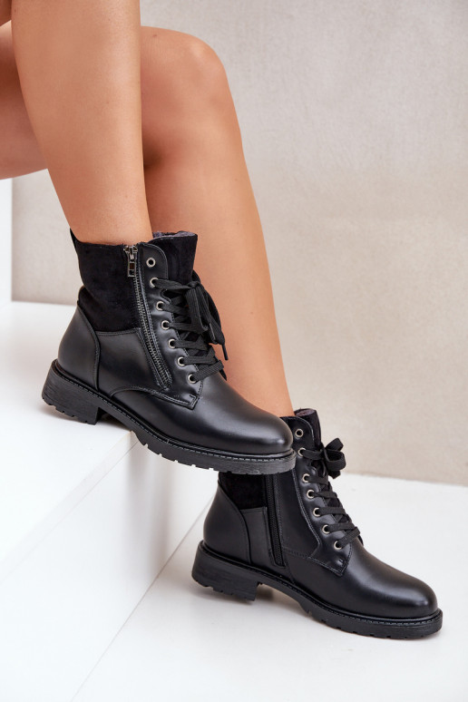 sich Zuarm laufen Stiefel mit breiten Absätzen Eko Haut schZuarze Farbe Ermöglichtoise