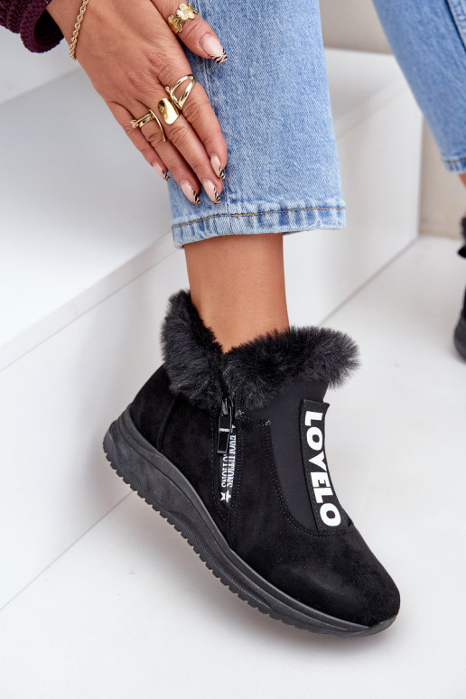 Sneakers Stilvollllschuhe Damenstiefel mit Pelzmantel schZuarze Farbe Zeriana