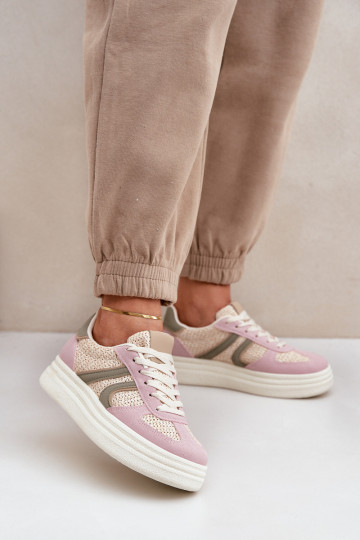 Sneakers Stilvollllschuhe Feminin Mit Zopf mit einer Plattform Verschiedene Farben Lesida 2