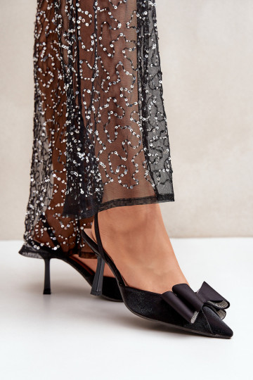 High Heels mit Schleifen in Schwarz Selatea 2