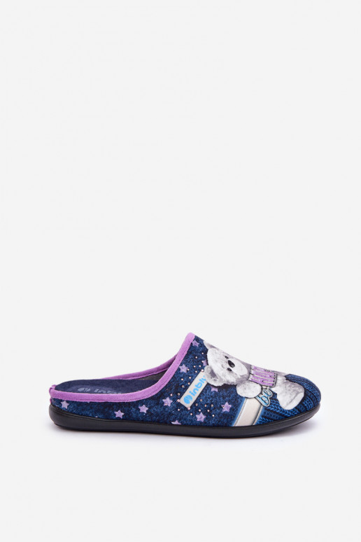 Schuhe hausgemacht Feminin Hausschuhe Mit Bär Inblu GF000025 Dunkelblau
