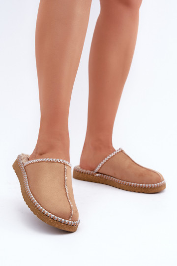 Schuhe hausgemacht Hausschuhe Z Haftem Feminin Inblu EY000028 braune Farbe