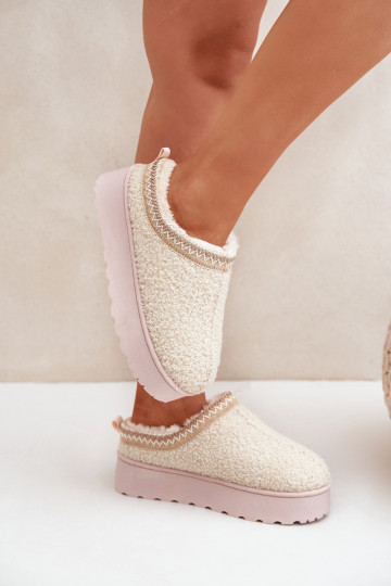 Schneestiefel Feminin mit einer Plattform Z Haftem elfenbeinfarbe Tirissa