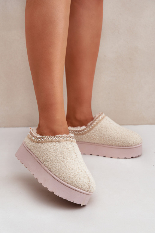 Schneestiefel Feminin mit einer Plattform Z Haftem elfenbeinfarbe Tirissa