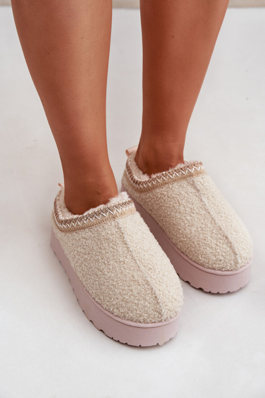 Schneestiefel Feminin mit einer Plattform Z Haftem elfenbeinfarbe Tirissa