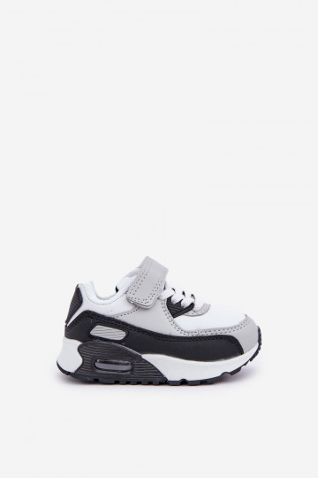 Sportliche Leder-Sneaker für Kinder mit Plattform in Weiß-Schwarz Lori 2