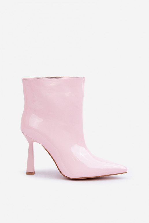 mit Lackeffekt Stiefel Ermöglicht Szpice Ein überzeugendes Stilvollll Hellrosa Farbton Seliri