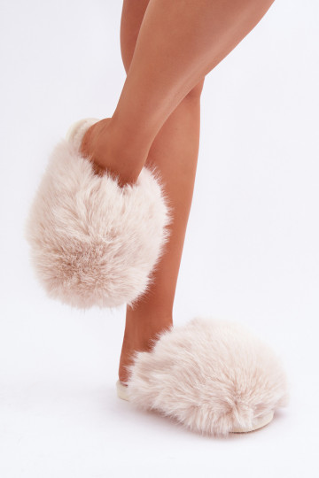 mit Pelzmantel Hausschuhe Feminin elfenbeinfarbe INladisa