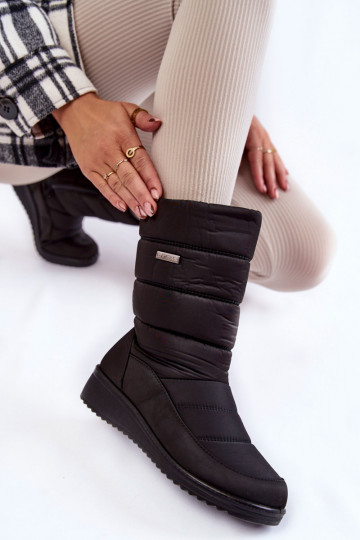 Wärmende Schneestiefel in Schwarz Calena