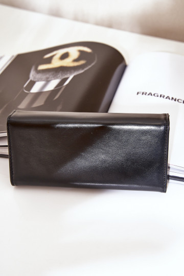 Eko Leder Gładki Damenbrieftasche schZuarze Farbe Erolia 2