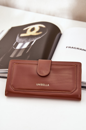 Damenbrieftasche aus Öko-Leder braune Farbe Kalinessa