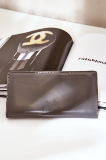 Damenbrieftasche aus Öko-Leder graue Farbe Kalinessa 2