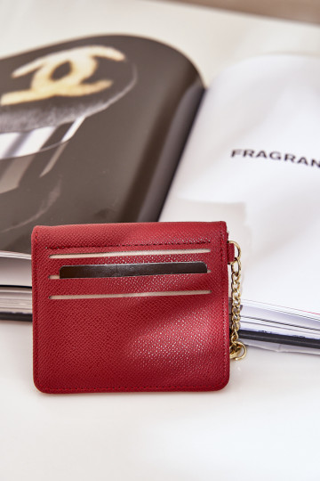 Etui Ermöglicht Karty Ze goldene Farbem Brelokiem aus Öko-Leder Burgund Iritinme 2