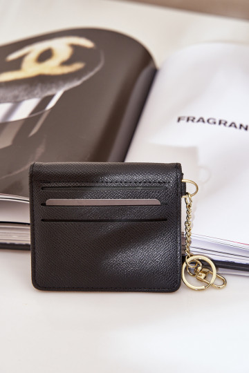 Etui Ermöglicht Karty Ze goldene Farbem Brelokiem aus Öko-Leder schZuarze Farbe Iritinme 2