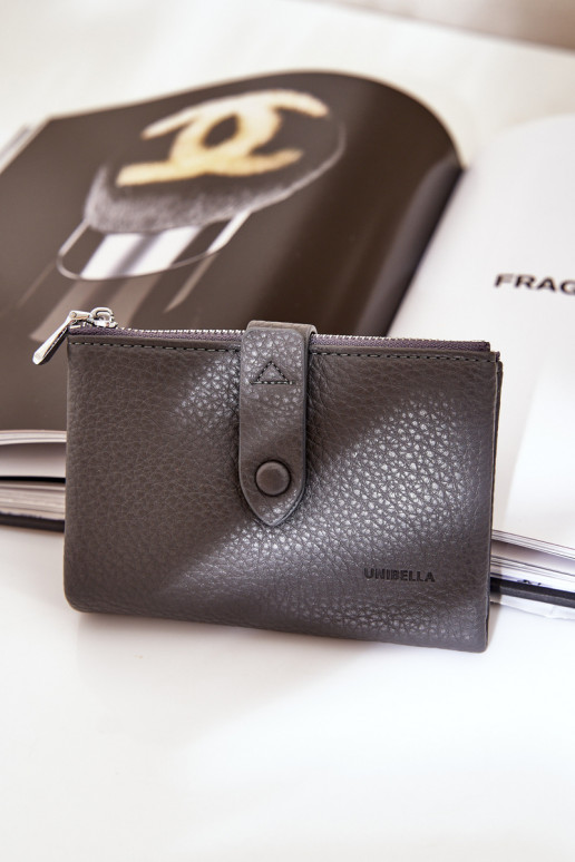 Eko Leder Damenbrieftasche dunkelgrau Bronica