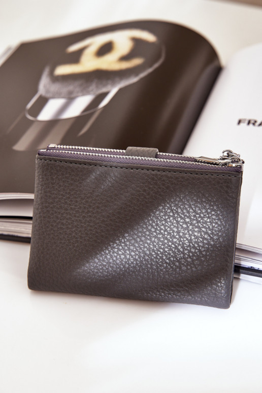 Eko Leder Damenbrieftasche dunkelgrau Bronica