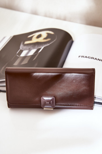 Eko Leder Gładki Damenbrieftasche CzekoladoZuy Erolia