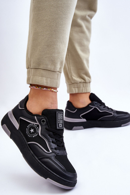 Feminin Sportlicher Stil Schuhe Big Star LL274443 SchZuarz und-graue Farbe Feminin Sportlicher Stil Schuhe Big Star LL274443 SchZuarz und-graue Farbe