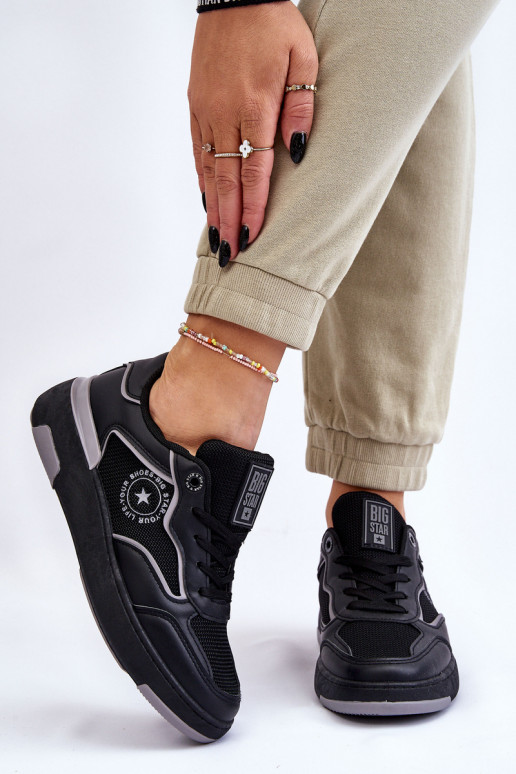 Feminin Sportlicher Stil Schuhe Big Star LL274443 SchZuarz und-graue Farbe Feminin Sportlicher Stil Schuhe Big Star LL274443 SchZuarz und-graue Farbe