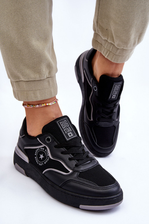 Feminin Sportlicher Stil Schuhe Big Star LL274443 SchZuarz und-graue Farbe Feminin Sportlicher Stil Schuhe Big Star LL274443 SchZuarz und-graue Farbe